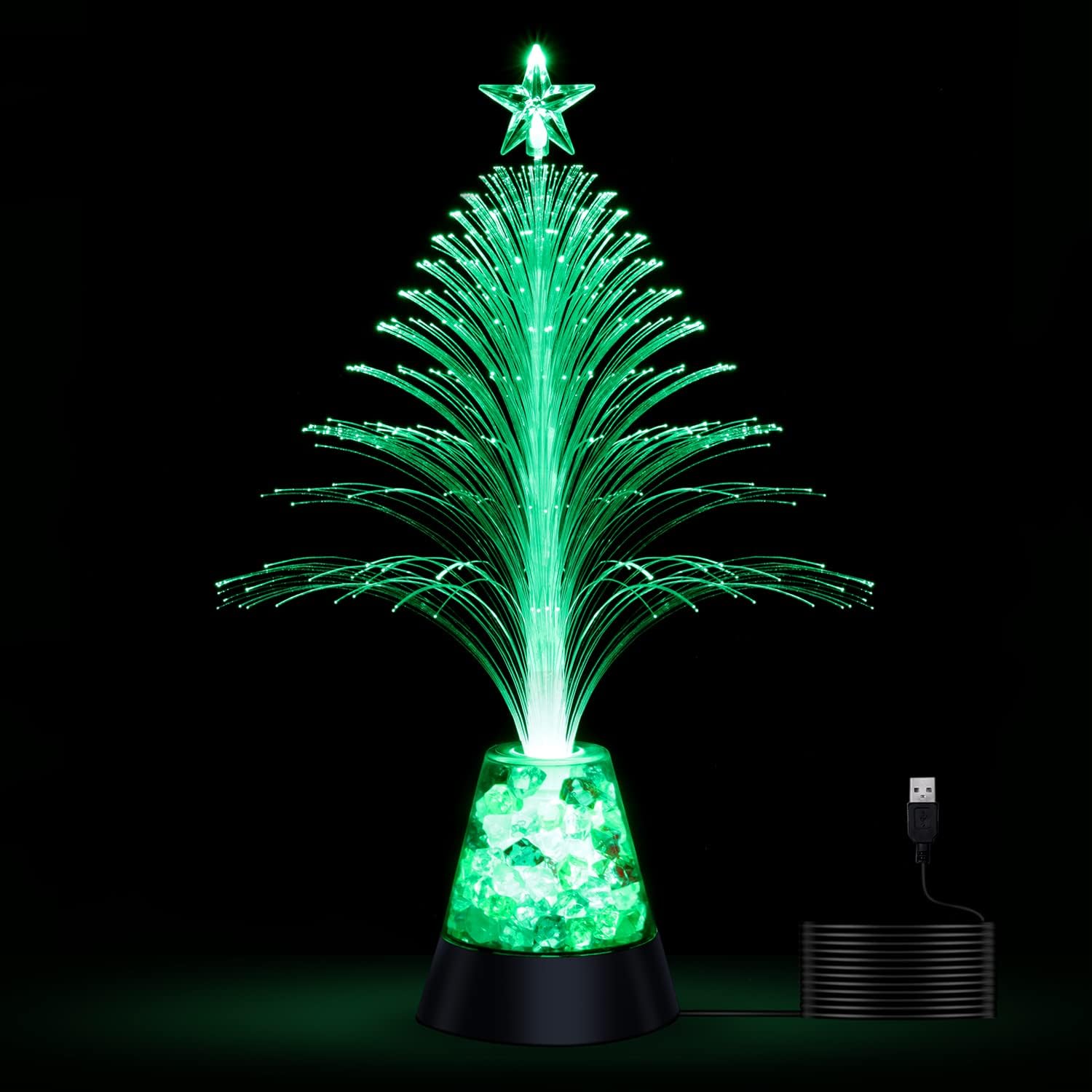 ONIVIB Christmas Decorations, 12" Lighted Up Christmas Tree, USB