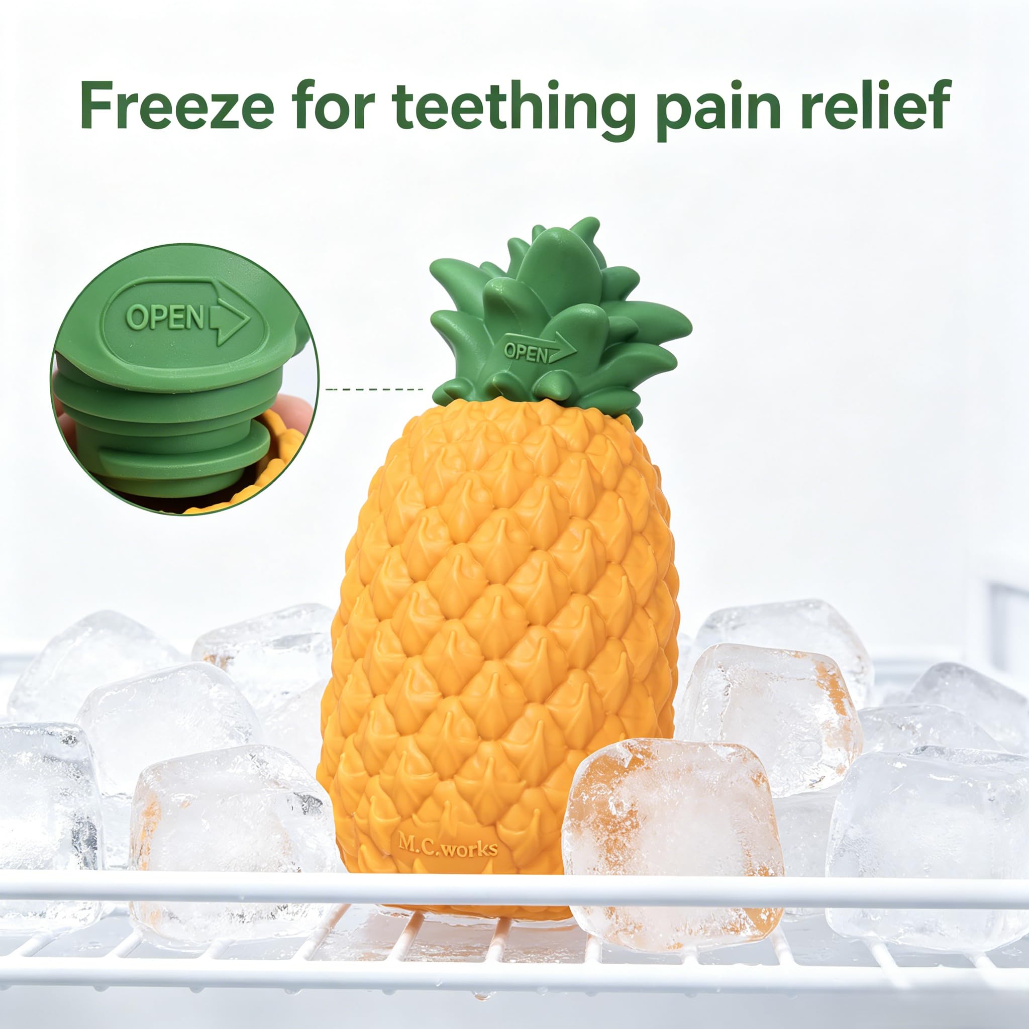 Jouet ananas congelable pour chien, distributeur de friandises pour | Refroidissement de 8 heures, indestructible, facile à nettoyer, interactif, puzzle durable, entraînement, mastication lourde