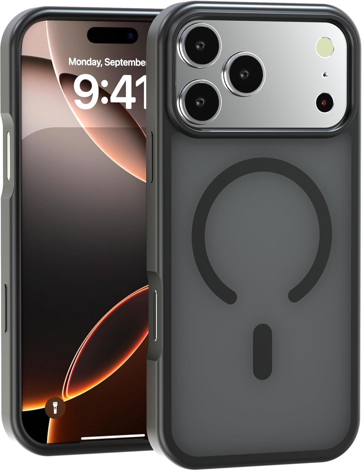 Magnetic Matte Case Compatible with MagSafe for iPhone 17 Pro Max, Semi-Transparent Frosted Cover with Shockproof Protection and Anti-Fingerprint Finish (White)