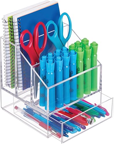 Miniatura 6 de iDesign Clarity - Organizador de paleta de cosméticos con cajón para tocador o gabinete para guardar maquillaje, productos de belleza, accesorios