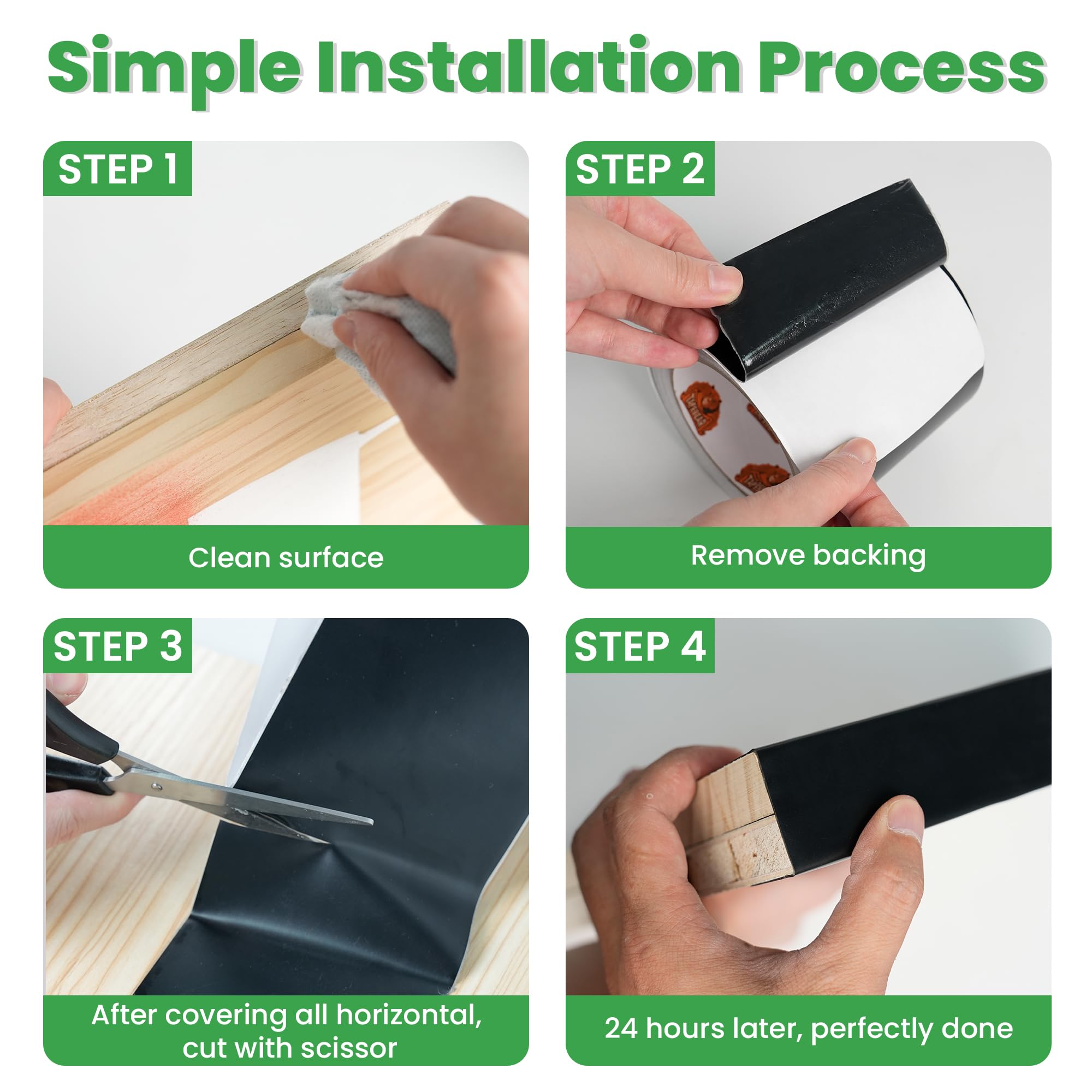 TAPEBEAR Cinta de Butilo Impermeable Autoadhesiva 50mmx15m, Cinta de Butilo para Reparación, Sellador Adhesivo Fuerte Extra para Cubiertas de Madera, Costuras