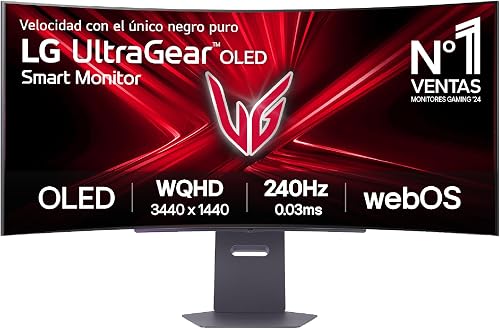 LG UltraGear™ 45GX90SA-B Curved Gaming Screen 45" - OLED Panel WQHD (3440x1440), 0.03ms GtG 240Hz, DisplayHDR™ TrueBlack 400, DCI-P3 98.5% (CIE1976), AMD FreeSync Premium, NVIDIA G-Sync - 1