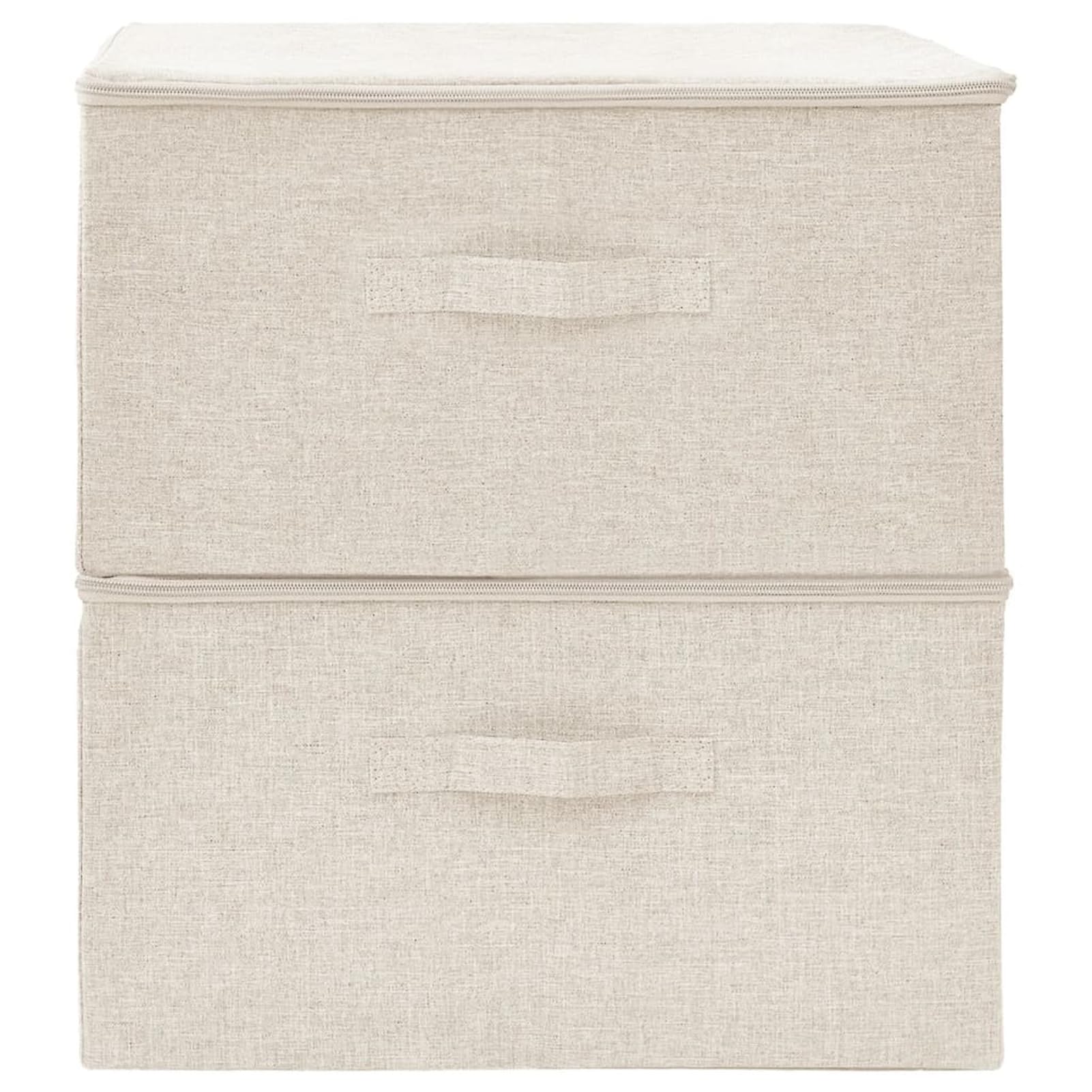 Cajas de almacenaje 2 uds, Organizador Cajones, Cajas Organizadoras, Caja Juguetes Almacenaje, Contenedores De Almacenamiento, Cubo Almacenaje, Tela Crema 43x34x23 cm