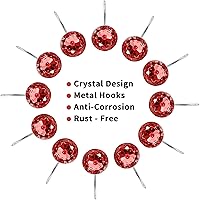 Vista 4 de MitoVilla Anillos de cortina de ducha rojos de Navidad, ganchos de ducha navideños para forro de cortina de ducha borgoña, anillos de ducha a prueba