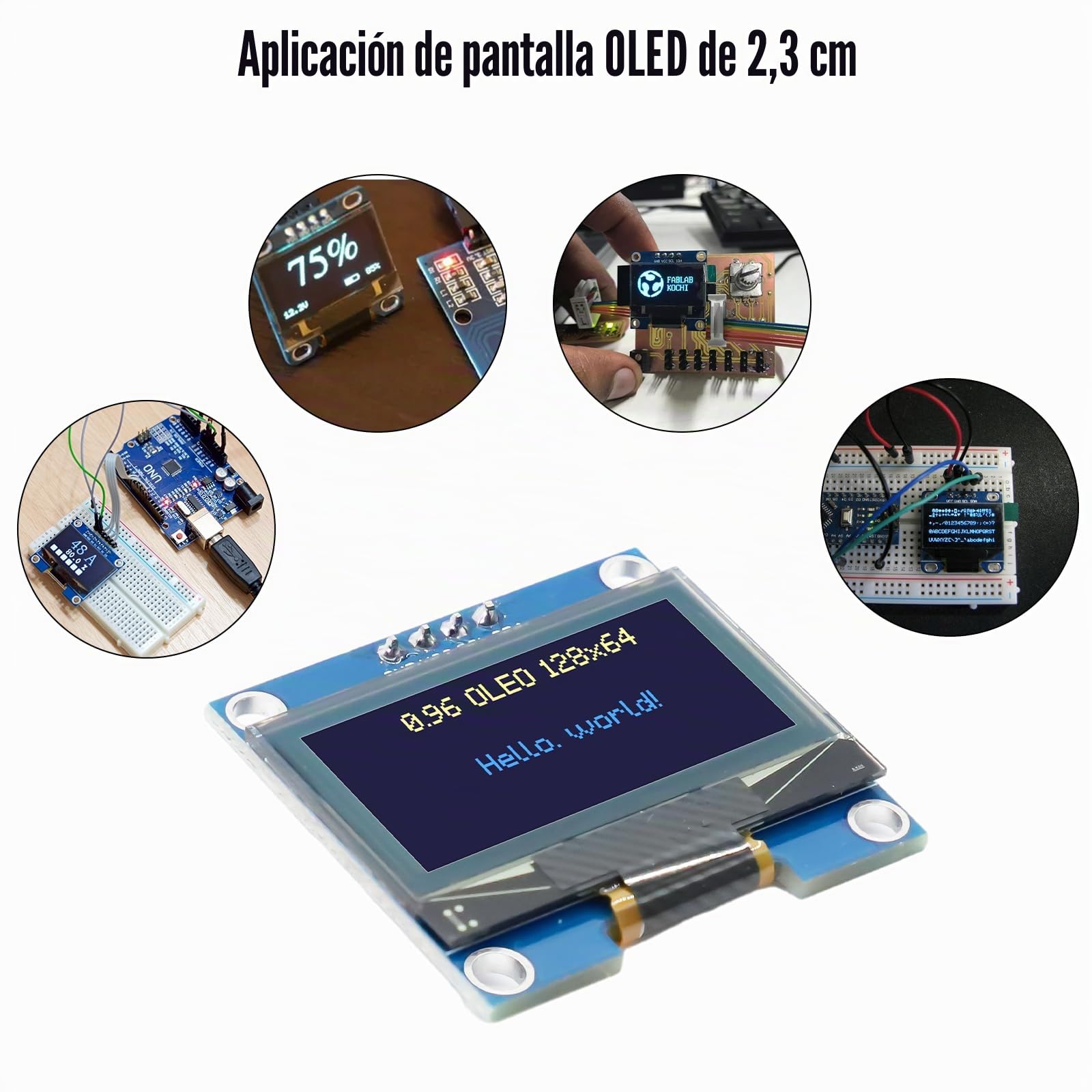 OLED Display Módulo RUIZHI 3 X 0,96 Pulgadas OLED Display I2C Chip 128 x 64 Pixeles I2C Módulo de Visualizacion de Pantalla con Caracteres Azul y Amarillo Compatible con Arduino