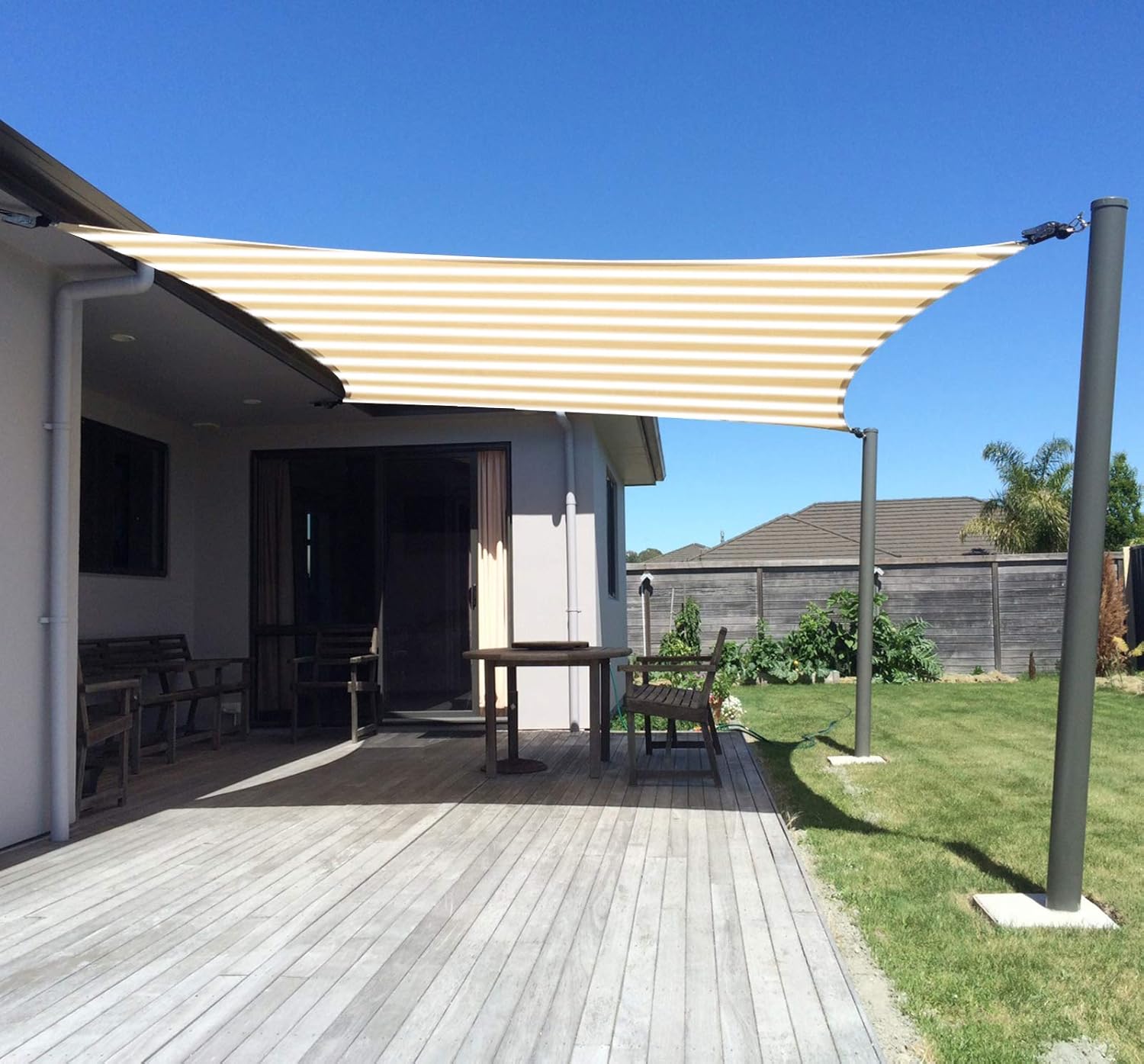 SUNNY GUARD Sun Shade Sail 12'x16' Rectangle Charcoal UV Block Sunshade for Backyard Yard Deck Patio Garden Outdoor Activities and Facility : Patio, Lawn & Garden