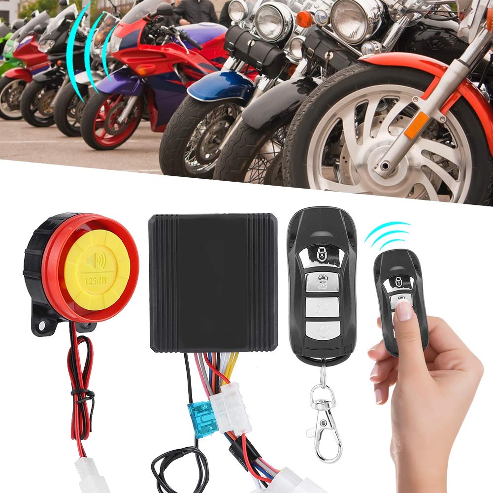 Alarma de motocicleta - Sistema de alarma de seguridad antirrobo inalámbrico universal para motocicleta de 12 V con 2 controles remotos