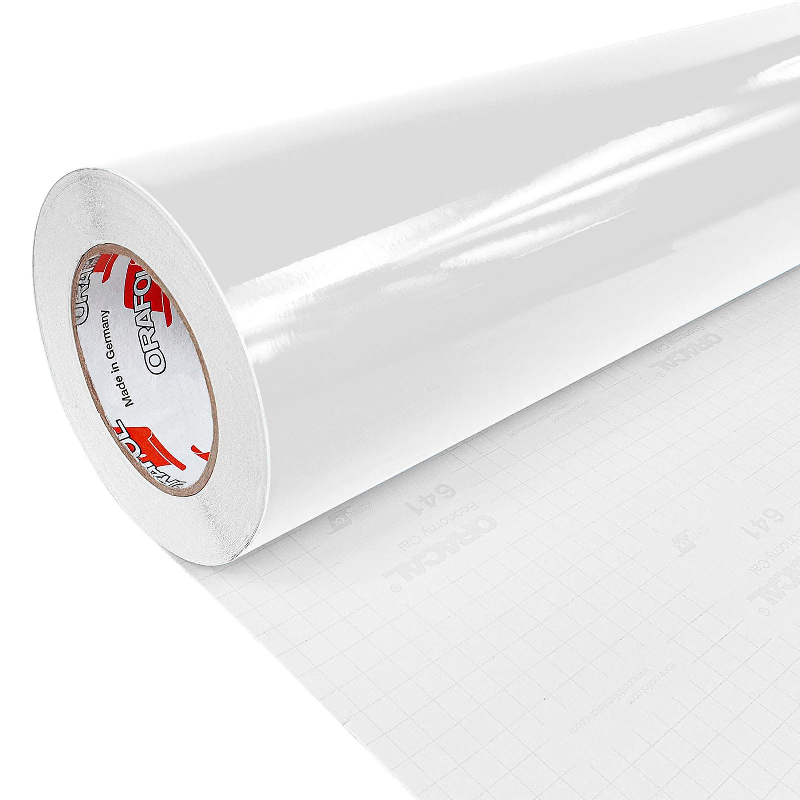 DecoMeister Pellicola Protettiva Trasparente per Libri 50x200cm - Carta Adesiva Incolore per Foderare Libri Scolastici e Quaderni - Rotolo PVC Resistente e Impermeabile con Griglia di Taglio - Lucida