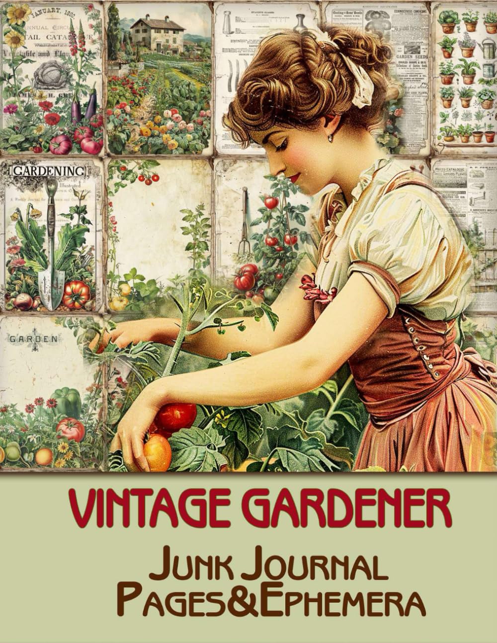 Vintage gardener: Junk Journal Pages&Ephemera 62 pages for Scrapbooking, Cut&Collage, Paper Crafts and Mixed Media Projects      Paperback – May 10, 2024