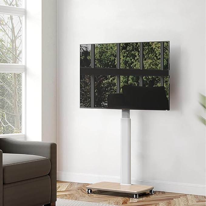 Soporte móvil para TV de piso ajustable con ruedas miniatura 2