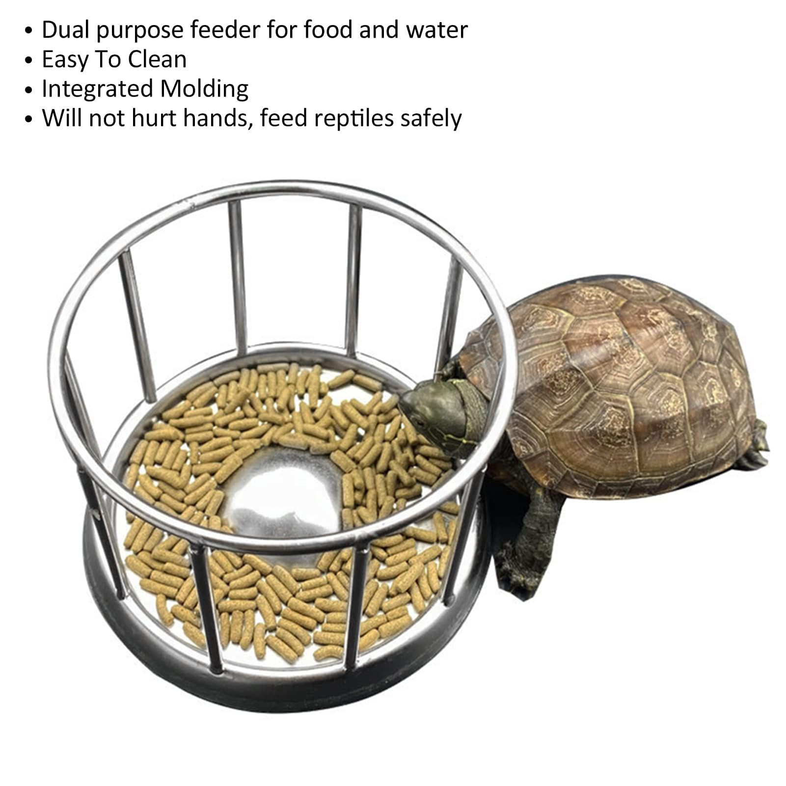Mangiatoia per Tartarughe in Acciaio Inossidabile, Mangiatoia per Tartarughe Piatto per Alimenti per Tartarughe Forniture per Animali Domestici per Negozio di Animali Domestici Vivarium