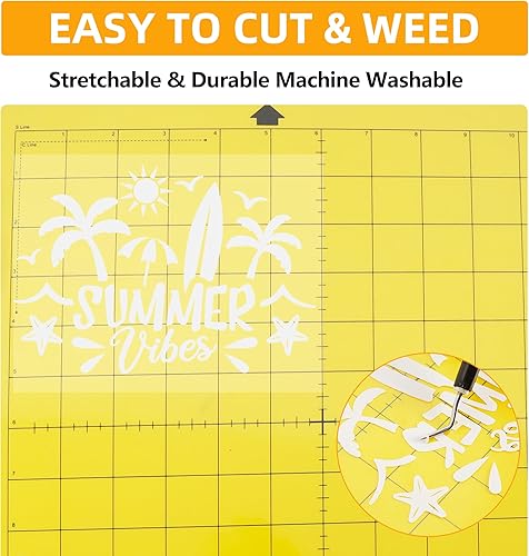 Vista 17 de FUNKAKA Rollos de vinilo de transferencia de calor HTV azul lago, 12 pulgadas x 9 pies, vinilo azul lago brillante para planchar para camisetas