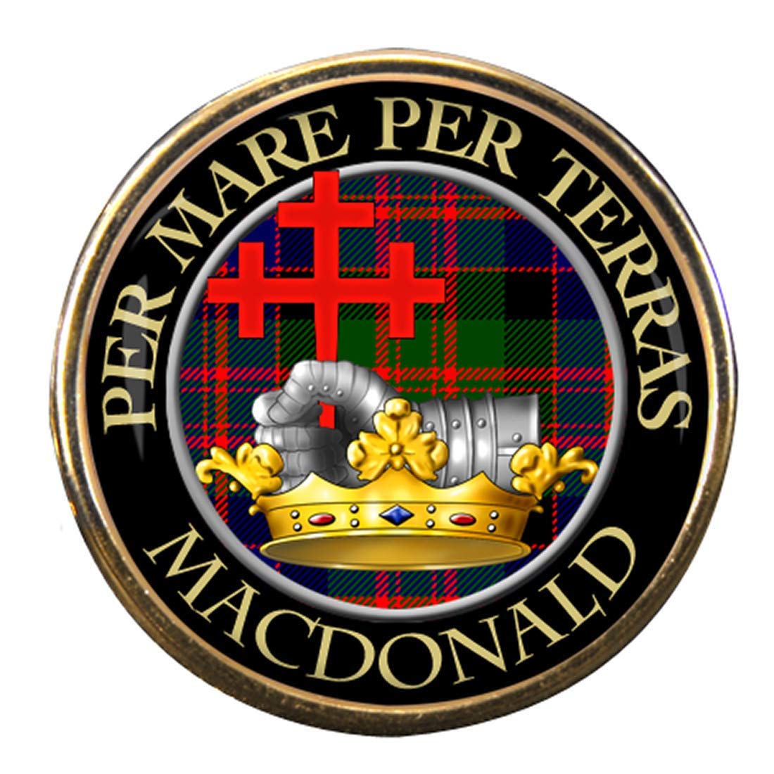 Family-Crests.com Men's Gold Macdonald Of Macdonald Scottish Clan Pin Badge