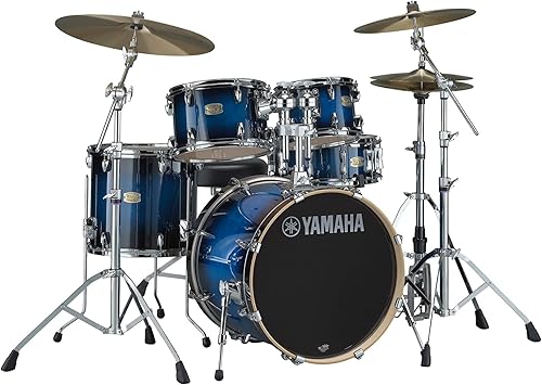 Yamaha Stage Custom Birch - Paquete de 5 carcasas con un tambor de caja de 22 pulgadas y 14 pulgadas en explosión solar azul profundo para