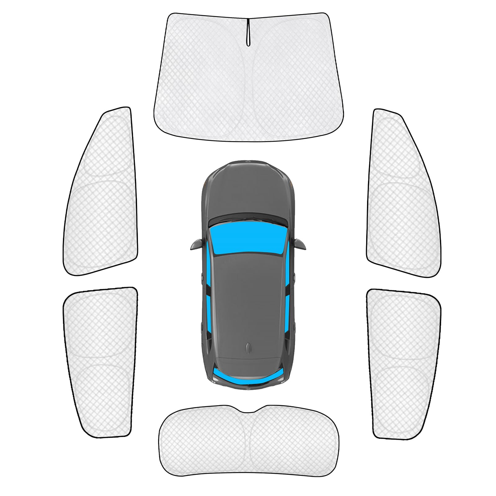 KMF 6pcs Thicken Sun Shades for Honda HR-V 2016-2022 Accessories (LX, EX, EX-L, Sport, Touring), HRV Sunshade Full Car Window Covers for Windshield Side Rear, UV Block and Blackout for Camping Outdoor