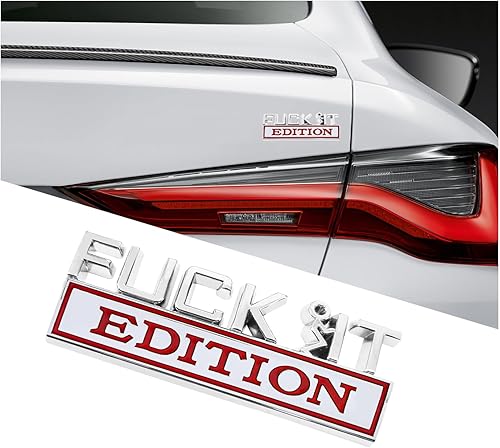 Miniatura 7 de Kewucn Fuck It Edition - Emblema para auto, vehículo 3D lateral guardabarros traseros y maletero, calcomanías decorativas para parachoques de auto,