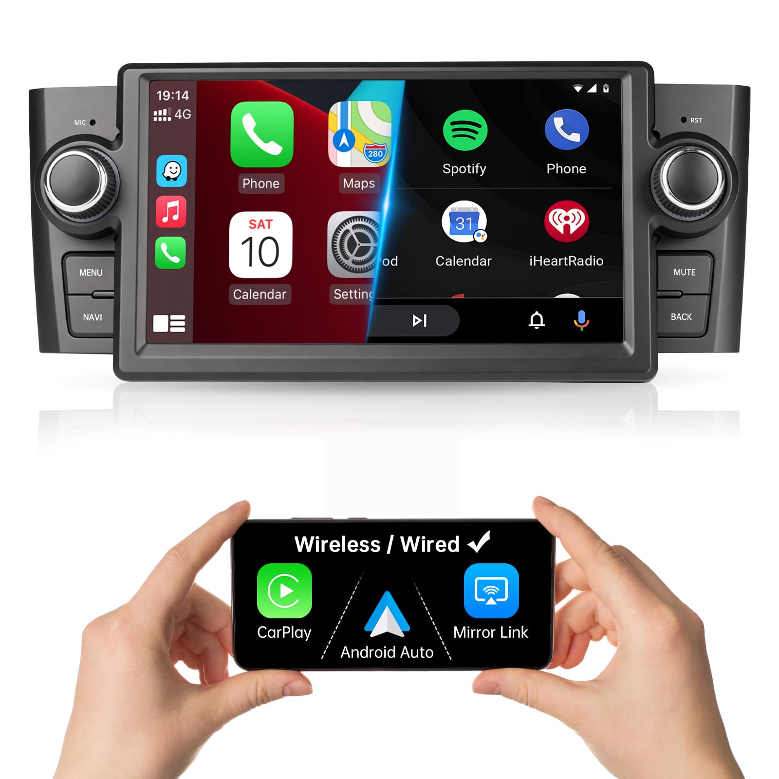 7'' Autoradio CarPlay pour 2005-2009 Grand Punto 2007-2012 Linea