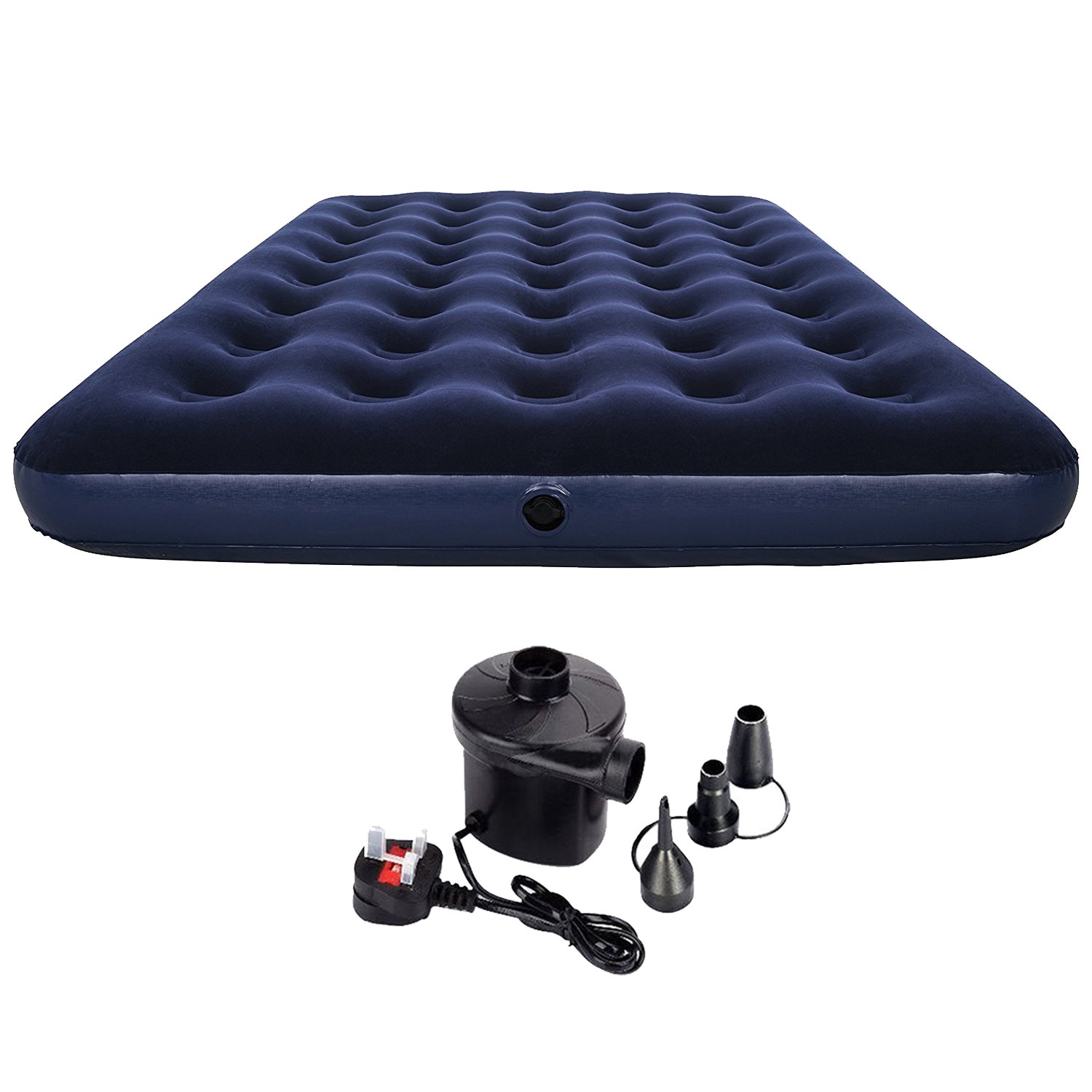 Denny International® Double Inflatable Flocked Air Bed Camping Mattress