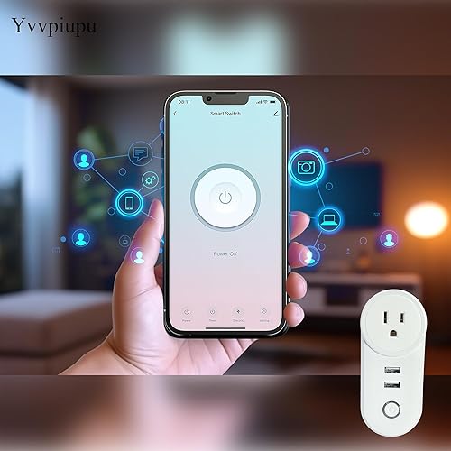 Miniatura 5 de Enchufe inteligente WiFi de 3 salidas de modo dual, potente salida de 10 A, 2400 W, USB controlable individualmente con Alexa Smart Plug