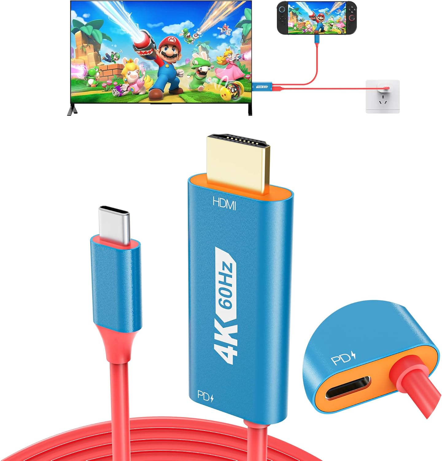 Switch 2 HDMI Adapter Dock Station,...