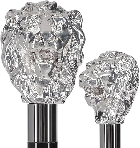 Miniatura 13 de Colección de bastones y bastones italianos de lujo de plata 925R: diseños elegantes con asas Fritz, motivos de animales, cristales de Swarovski