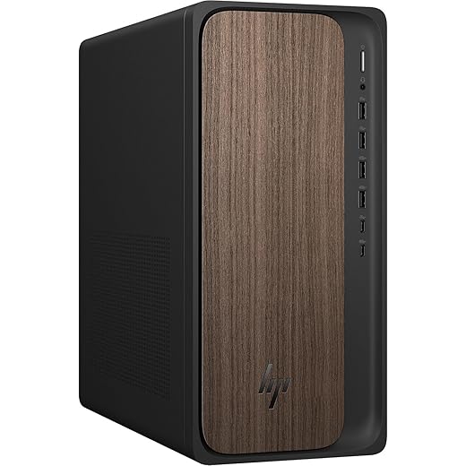 HP. OmniDesk M03 AI Desktop PC – Intel Core Ultra 9 285 up to 5.60GHz, 32GB DDR5 RAM, 2TB NVMe SSD, Intel Graphics, Wi-Fi 6, Bluetooth 5.4, Windows 11 Home, Wireless Keyboard & Mouse, Dark Wood