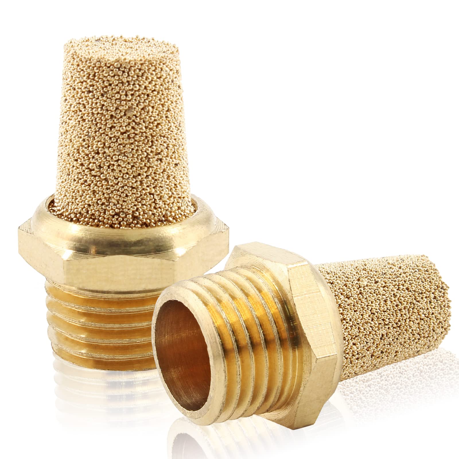 Jiozermi 12 Pcs 1/4 NPT Brass Air Pneumatic Mufflers Silencer — Amazon image 2