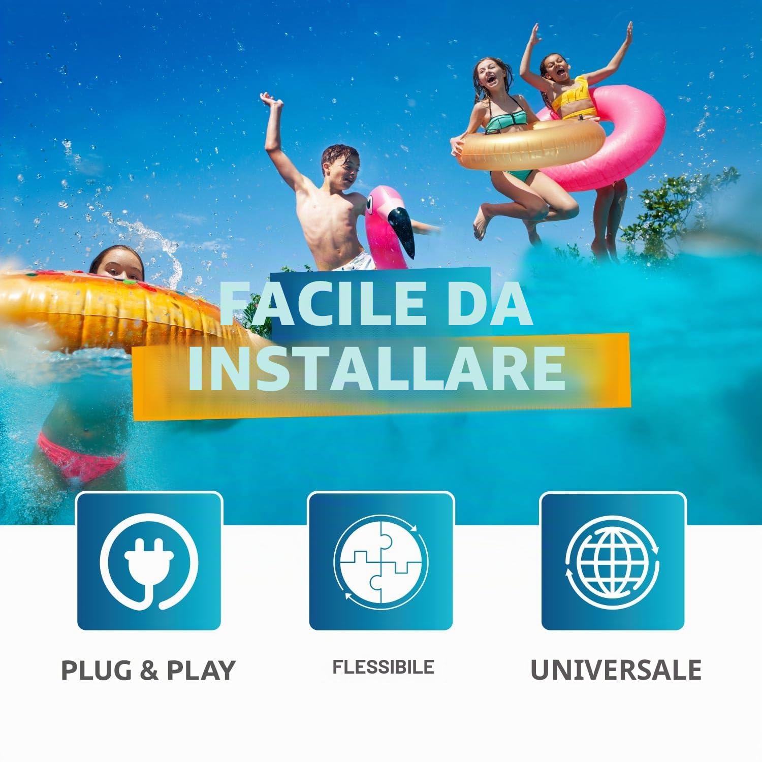 POOLEX - Pompa di Calore Nano 3 KW connessa Wi-Fi per Piccole Piscine compatte: Fuori Terra, Semi-sepolto, sepolto, Legno. Silenzioso e Reversibile.