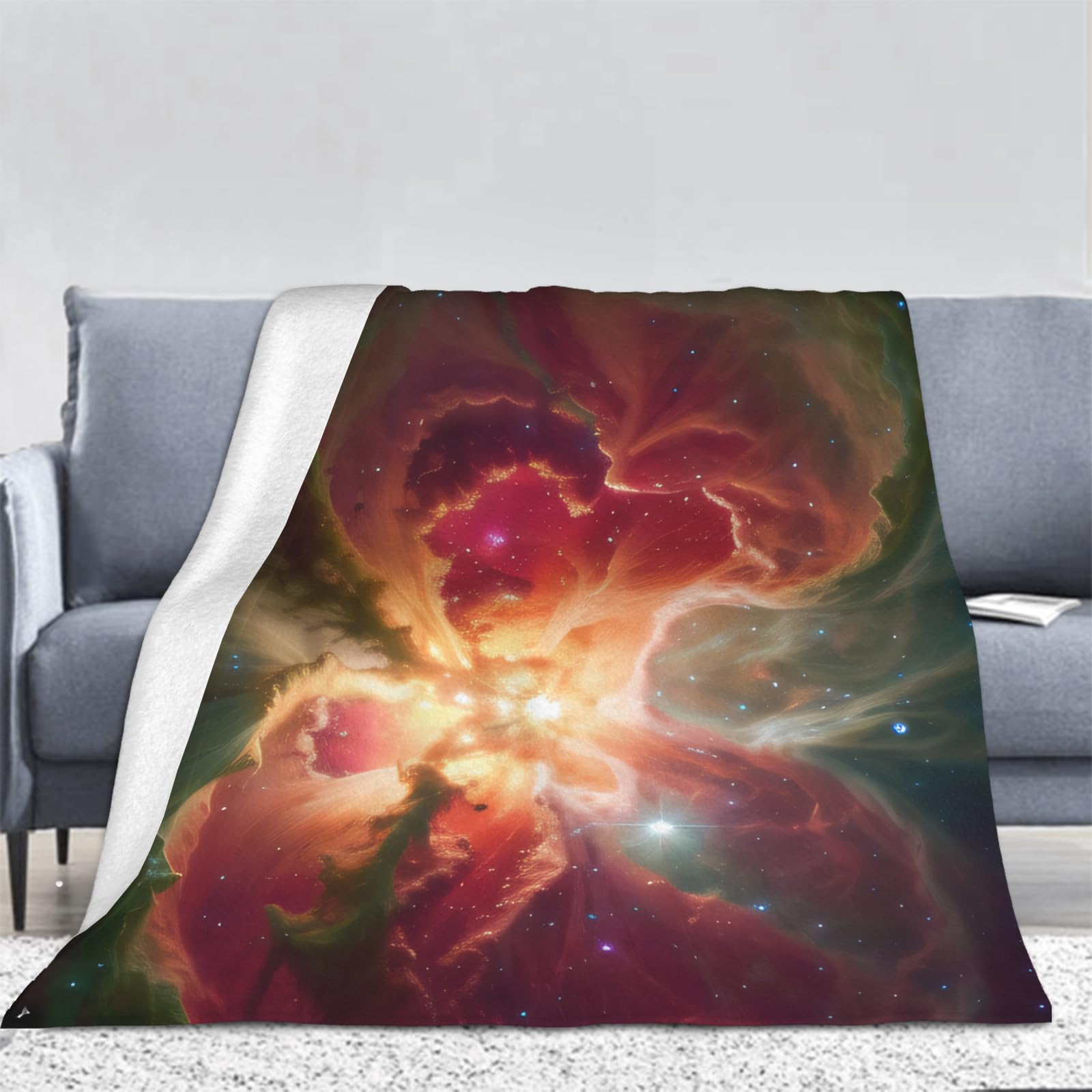 Manta de Franela Galaxia 180x200 cm Manta de Franela de Microfibra Estrellado Manta de Felpa Suave para Sofá Cama Manta Polar Invierno Gruesa y Esponjosa Caliente