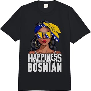 Bosnian Flag Marriage Wife Wedding Anniversary Bosnia Comfort Colors Adult Heavyweight T-Shirt
