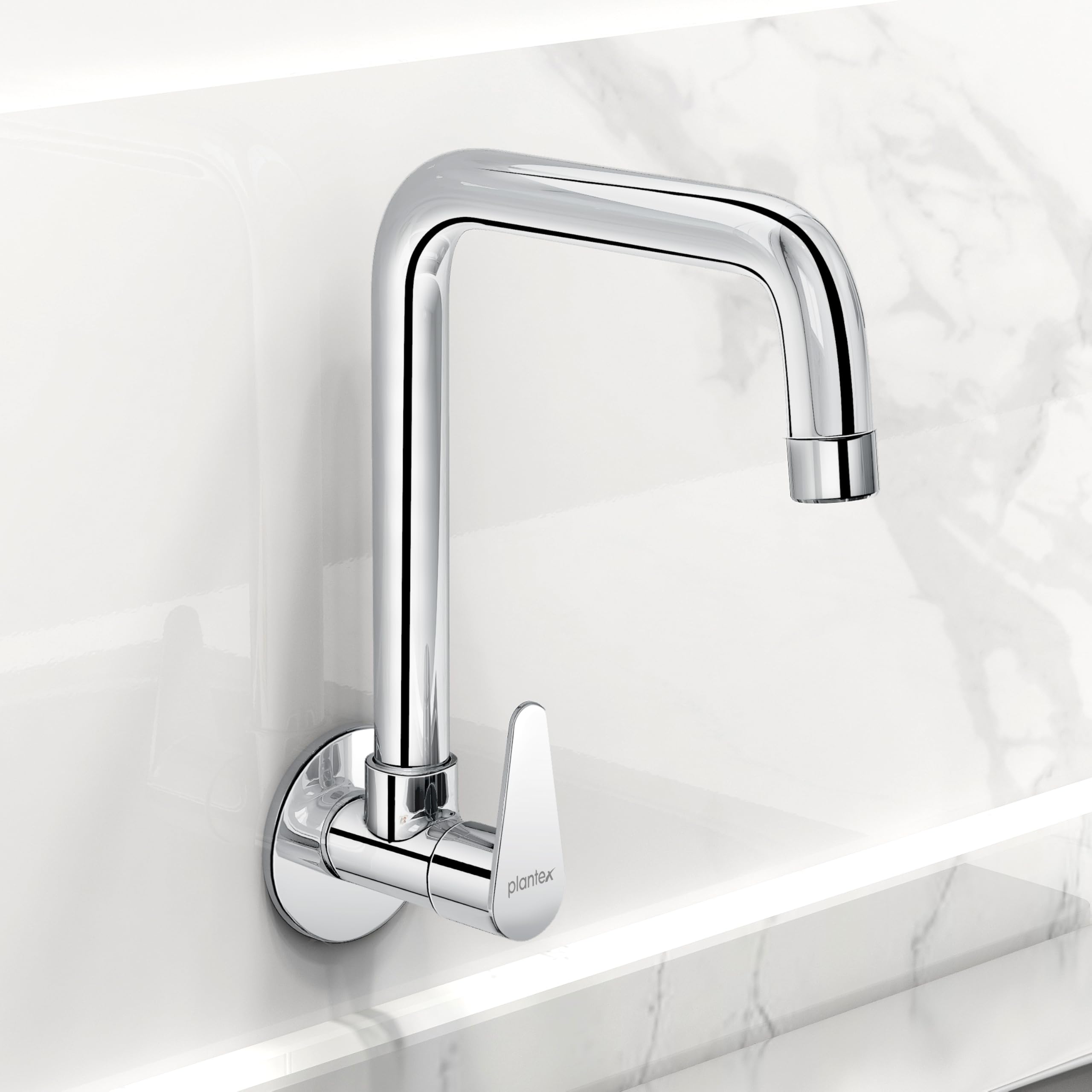 Plantex Brass Kitchen Sink Tap with Brass Wall Flange & Teflon Tape/360° Swivel Spout Tap for Kitchen Sink-(DOL-4300-Mirror Chrome) (B0D9LMGXYF) Amazon Price History, Amazon Price Tracker