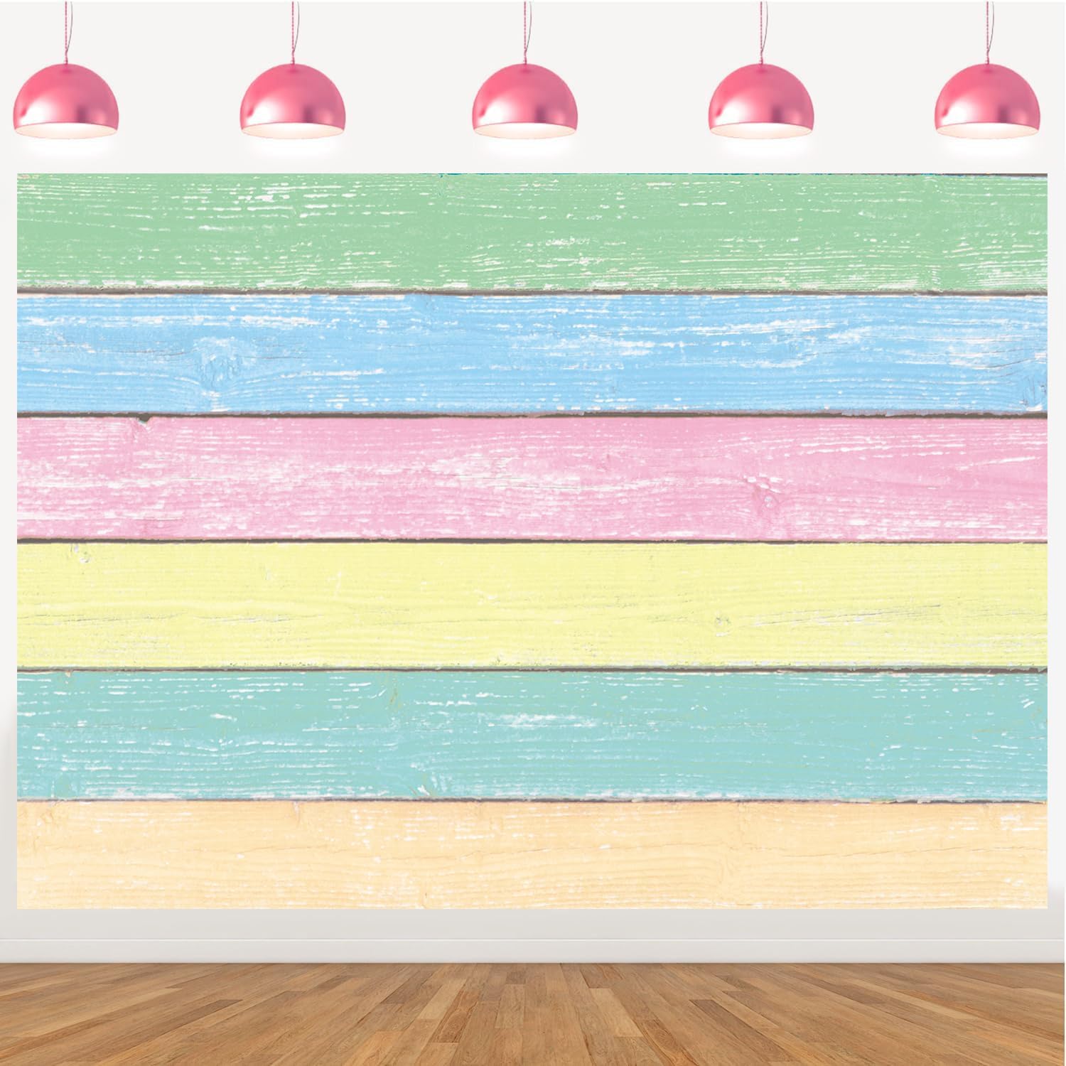 Colorful Wood Backdrop Easter Pastel Rustic Wooden Photography Background Spring Easter Decorations Banner Boy Girl Birthday Party Photo Props (120x96 inch (10x8FT))