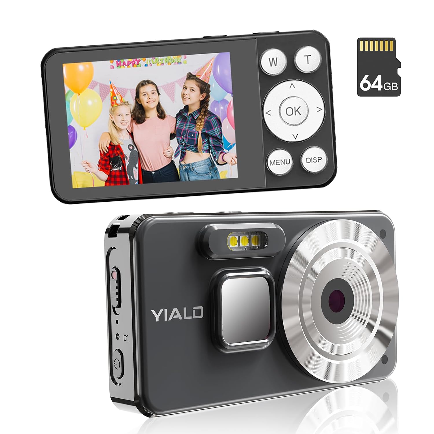 4K Digital Camera for Teens, FHD 64MP Digital Camera for Kids with 64GB SD Card, 18X Digital Zoom Cameras for Photography, Point and Shoot Video Camera for Kids, Black 4K Digital Camera for Teens, FHD 64MP Digital Camera for Kids with 64GB SD Card, 18X Digital Zoom Cameras for Photography, Point and Shoot Video Camera for Kids, Black