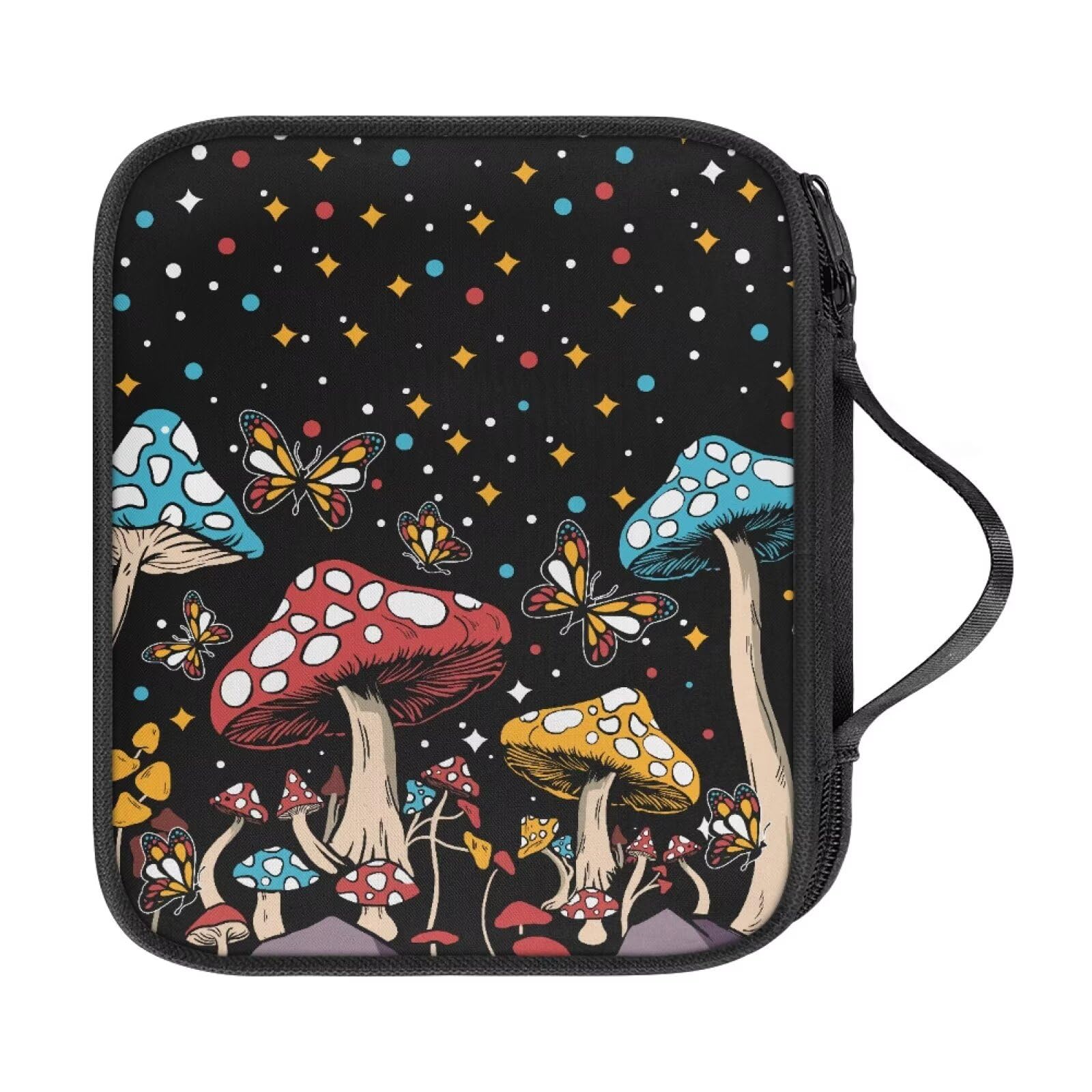 Vanideaoty Cartoon Mushroom Knitting Needle Storage Butterfly Knitting Bag for Swing Crochet Hooks, Lighted Hooks, Needles and Accessories