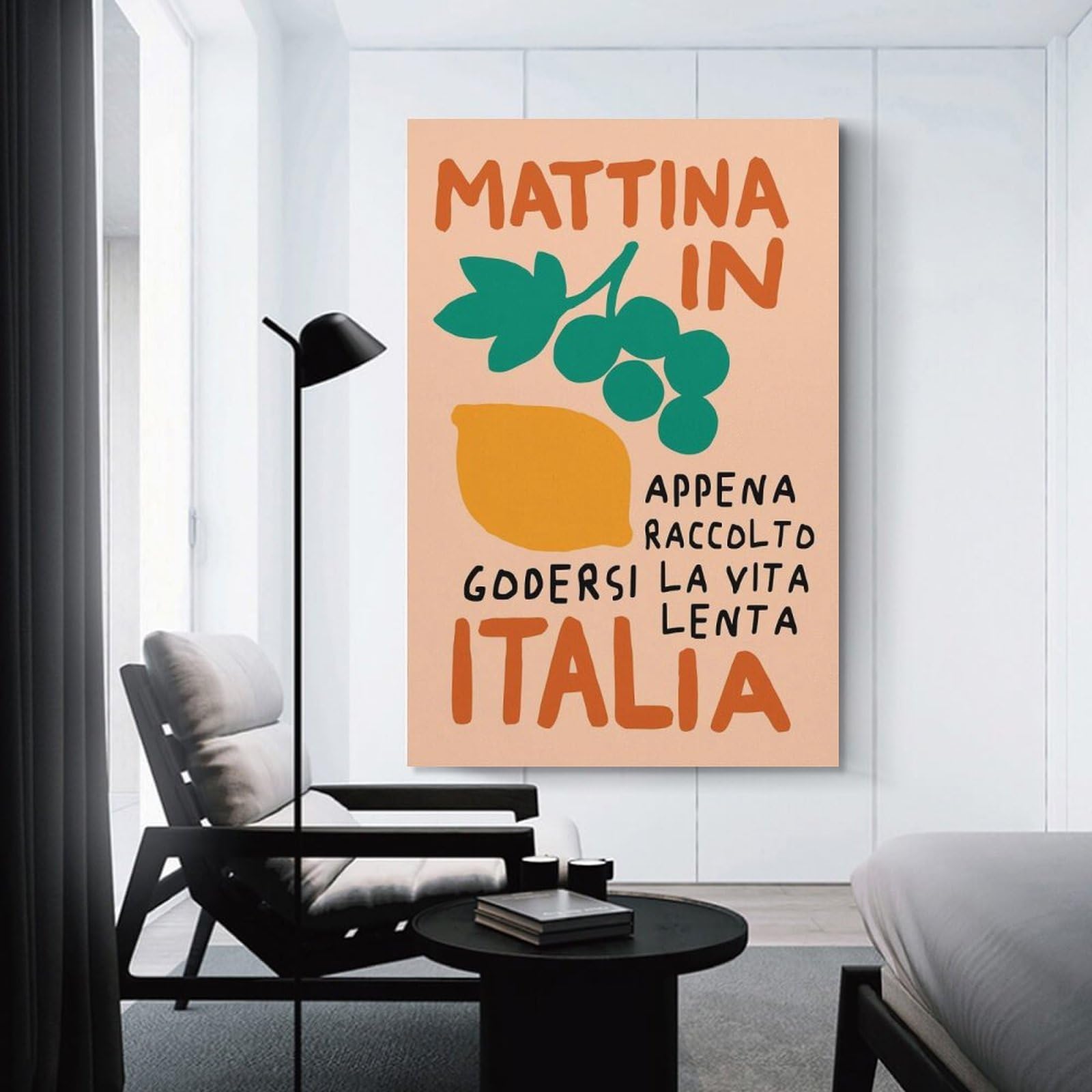 Junmoney Canvas Wall Decor Mattina in Italia - Italian Lifestyle, 24x36inch(60x90cm), for Gallery Wall Layouts in Home Or Office, Home Wall Art for Statement Displays