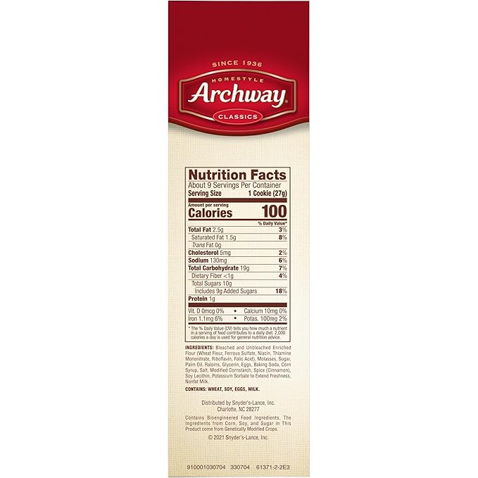 Galletas Archway Soft Molasses 9.5 Oz miniatura 2