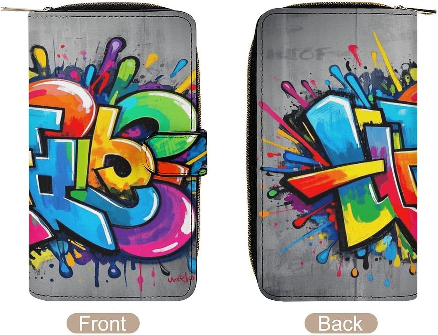 Graffiti Travel Wallet for Men & Women RFID Blocking Card Organizer Credit Card Holder Large Capacity
