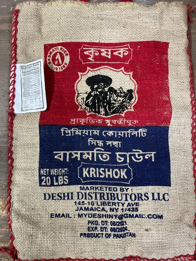 Krishok Arroz basmati de alta calidad, grano largo, ideal para
