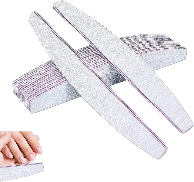 Kafeiya Lima de Uñas Profesional 10 Piezas Doble Cara Lavable para Manicura y Pedicura