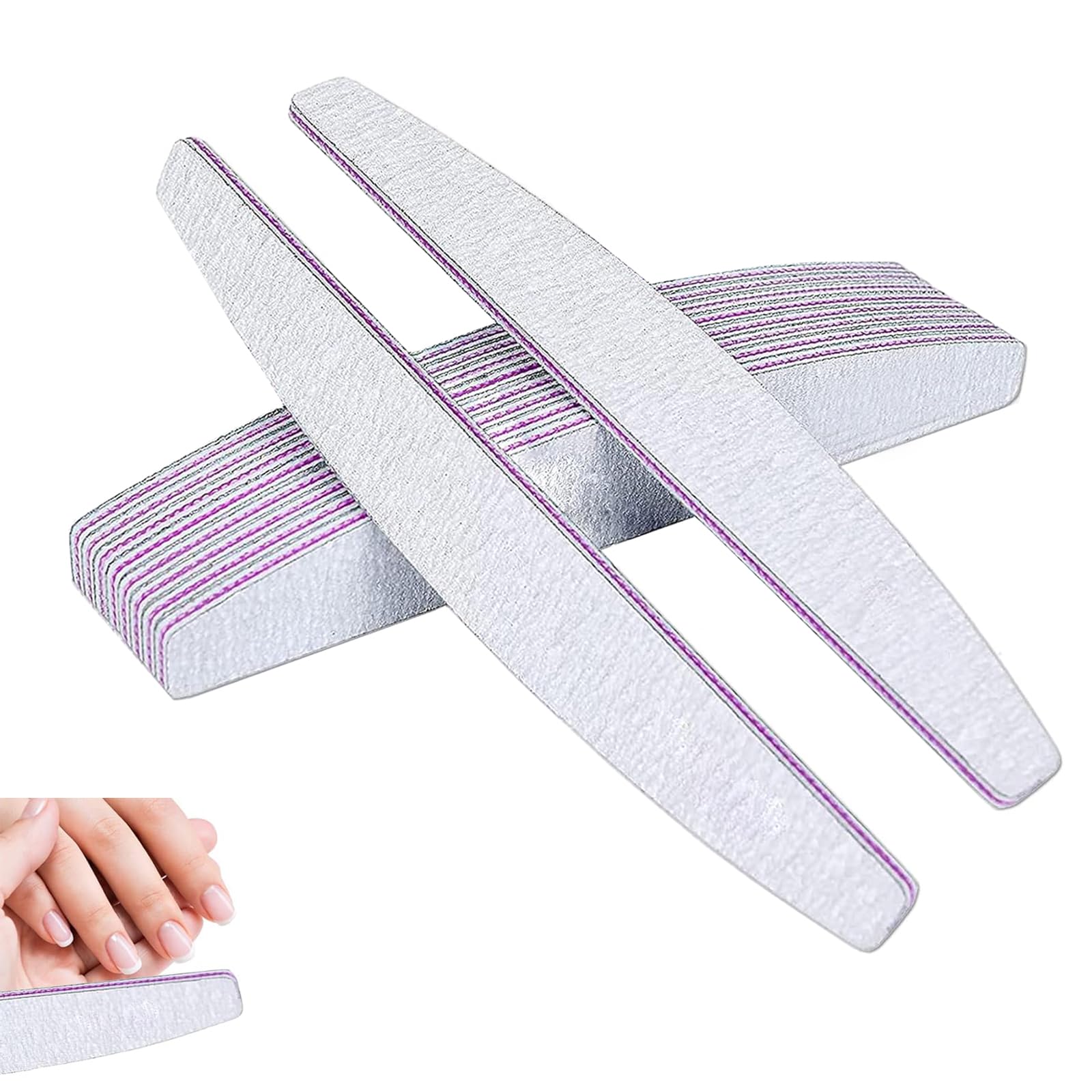 Lot de 10 Limes à Ongles,lime a ongles 100/180 double face lavable,Limes a ongles professionnelle,être Réutilisé Plusieurs Fois,pour Manucure Cosmétique,Animaux Domestiques,Maison(Gris)
