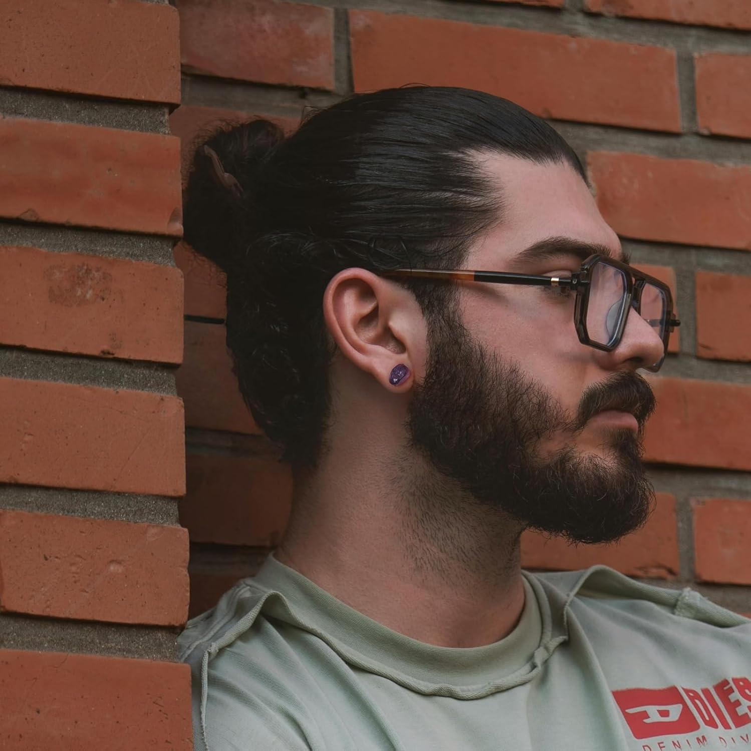 Turquoise Earrings, Natural Raw Turquoise Stud Earring with Stainless Steel Post, Handmade Turquoise Jewelry for Women Fashion Accessories - Image 4