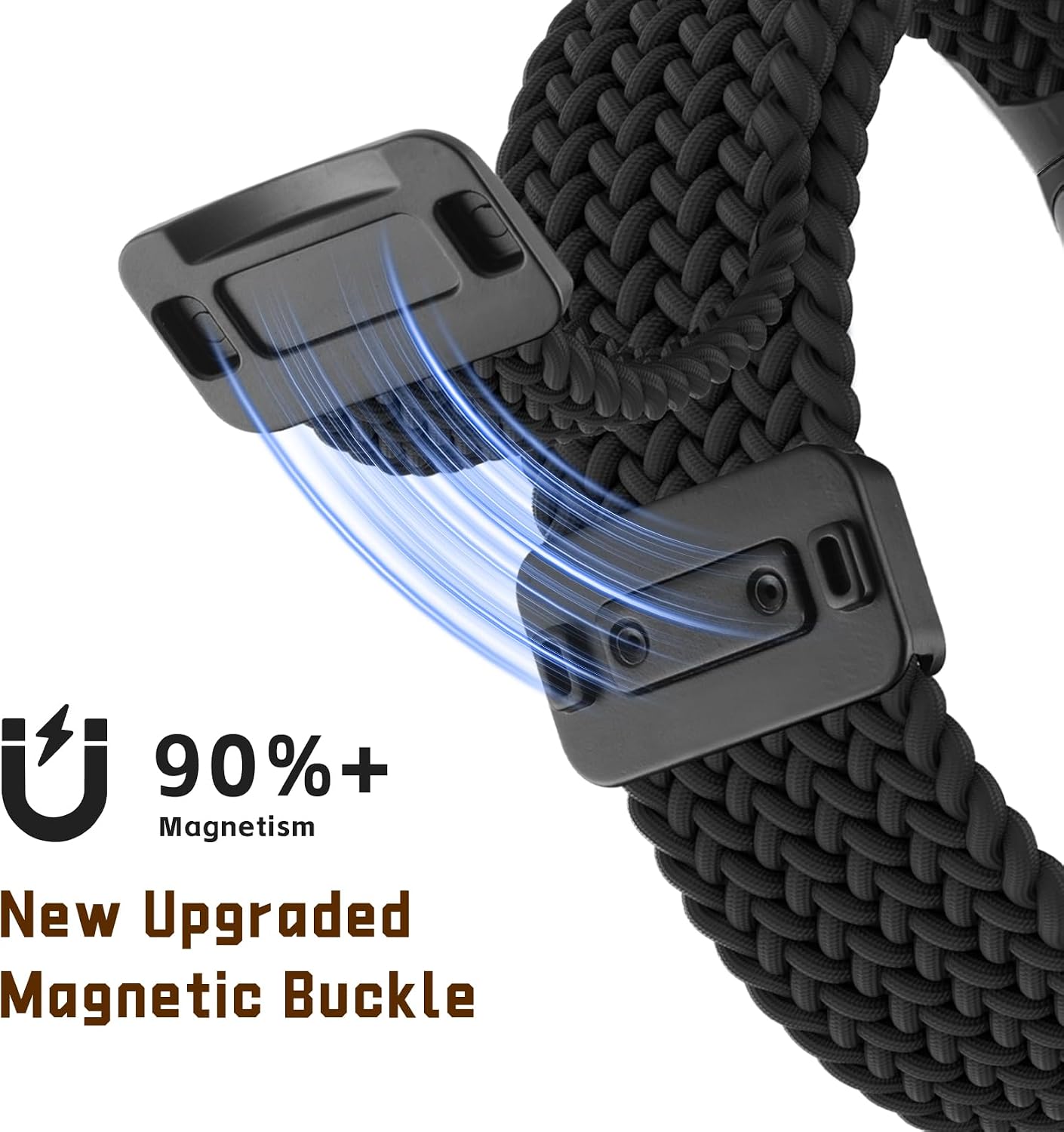 Braid Nylon Compatible with Fitbit Charge 6 Watch Bands, Magnetic Stretchy Fabric Soft Loop Straps Adjustable Wristband for Fitbit Charge 5 Band/Charge 6 Fitness Tracker Replacement for Women Men image 2