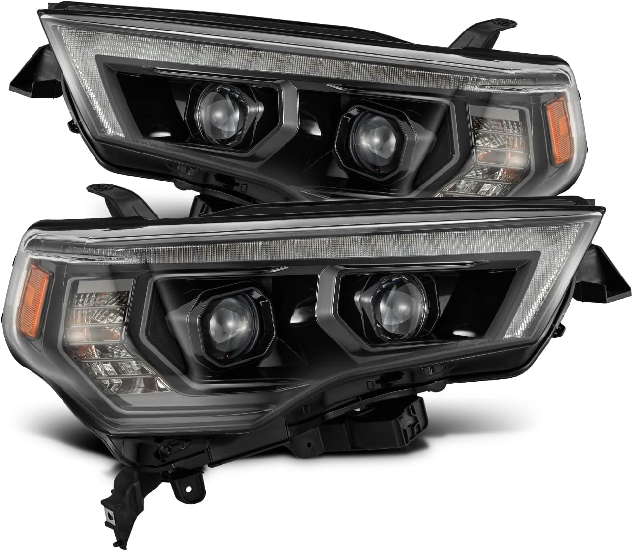 AlphaRex [G2 LUXX-Series] Alpha-Black For 14-20 4Runner Switchback DRL Sequential Signal LED/Activation Light Tube Dual Projector Headlights