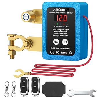 AUTOUTLET Car Battery Disconnect Switch, Kill Switch for Car with Dual Mode Control, Intelligent Low Battery Protection, 6V-30V Wide Voltage Compatibility, Easy 3-Second Installation