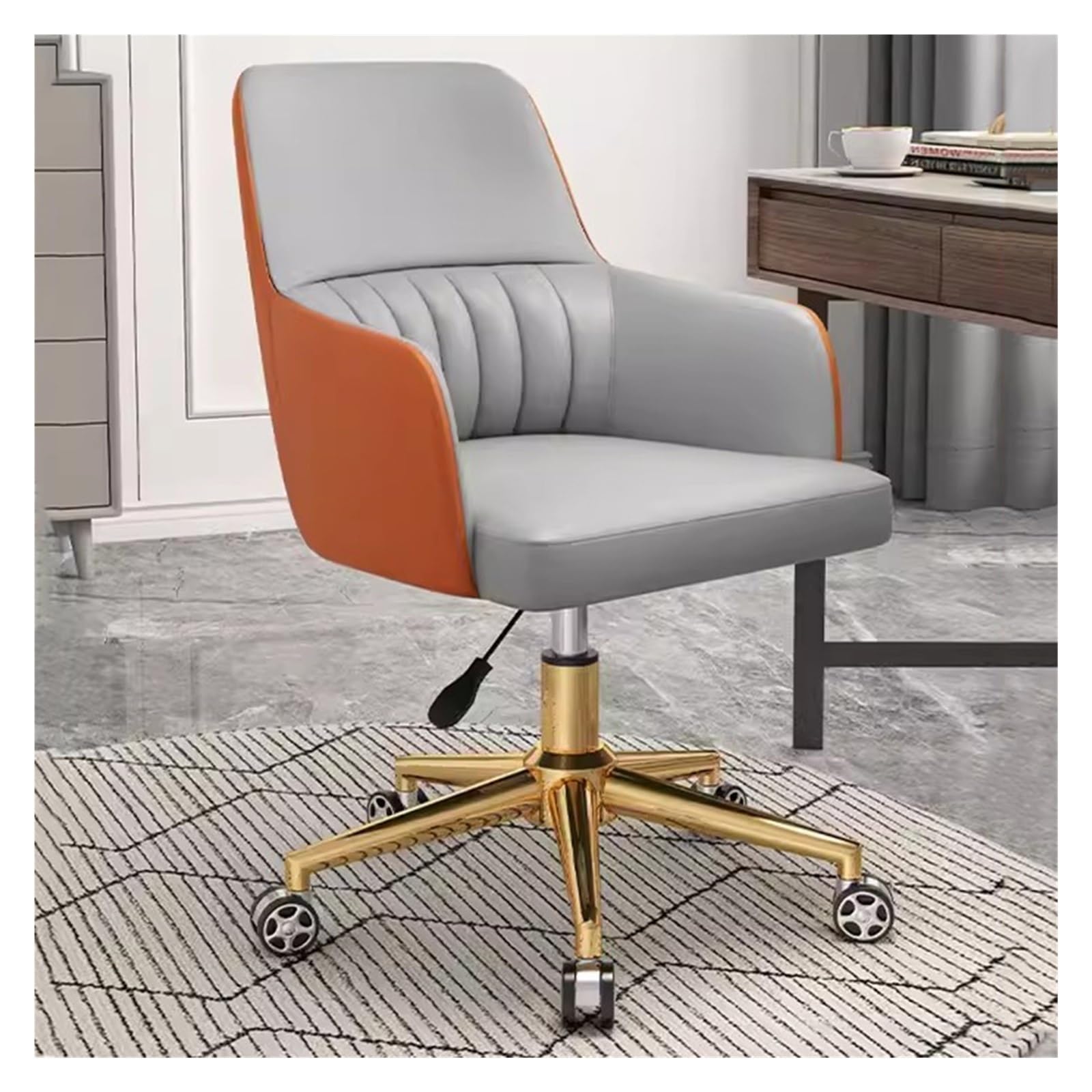 Chaise de bureau moderne pivotante Slish en tissu rembourré pour salon