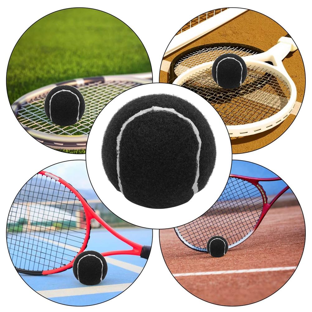 Paquete de 24 Pelotas de Tenis, Pelotas de Entrenamiento Elásticas Resistentes Al Desgaste, 66 mm, Pelota de Tenis para Práctica de Principiantes para Damas, Negro