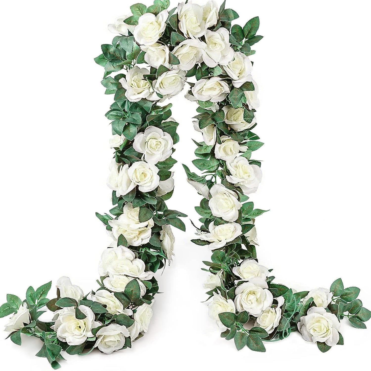 Photo 1 of 10PCS Fake Rose Garland, 7.5Ft Artificial Vines Flowers Hanging Rose Vine forfor Table Wedding Backdrop Arch Wall Party Mantle Festival Decor