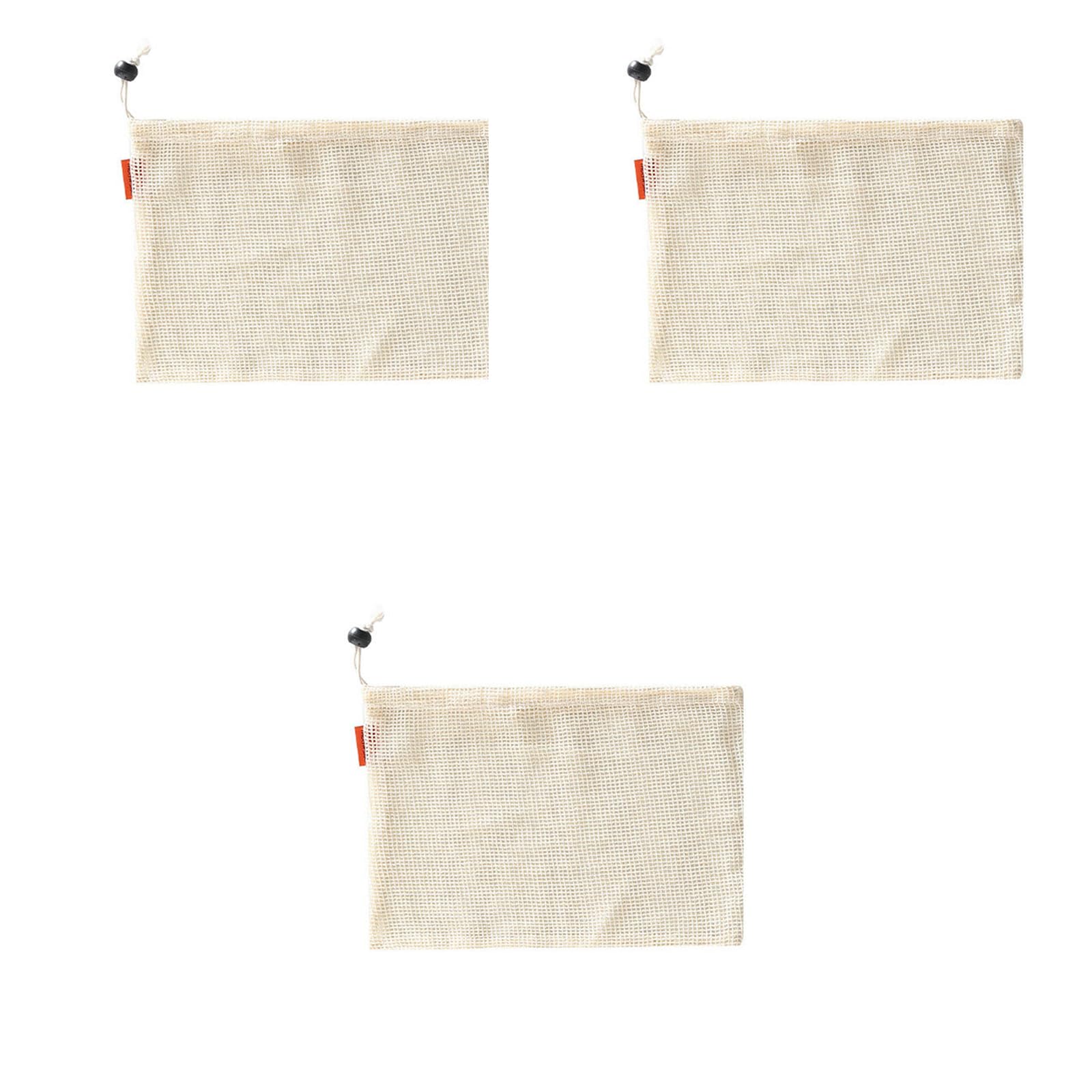 Tsophreniq Cotton Meshes Produce Bags Drawstring Closure Multiple Sizes for Fruits Vegetables Storage Organizers Grocery Shopping Bags