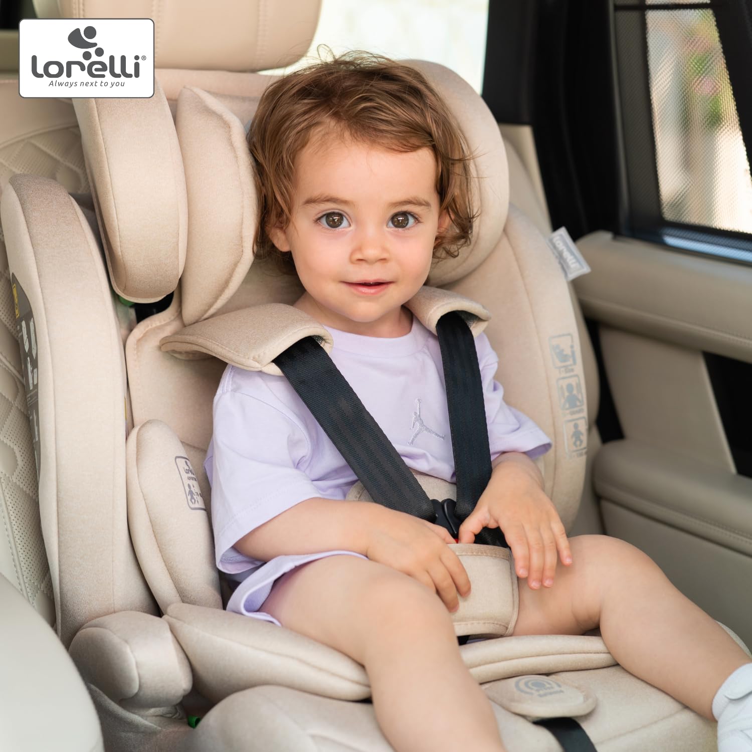 Lorelli Auto Kindersitz 9-36kg Adventure i-Size 76-150 cm, mitwachsender Autositz für Kinder, Babysitz, Autokindersitz, Einstellbare Kopfstütze, 5-Punkt-Sicherheitsgurt, ginger
