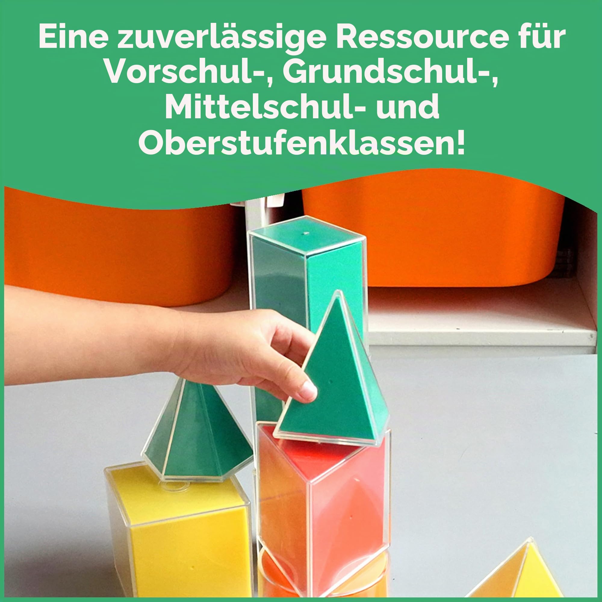 edxeducation 2D3D Geometrische Körper - 24er Set - 12 Formen, 12 Faltnetze und Anleitung - Mathe und Geometrie für Kinder, Mehrfarbig/Meereswellen (Ocean Tides)